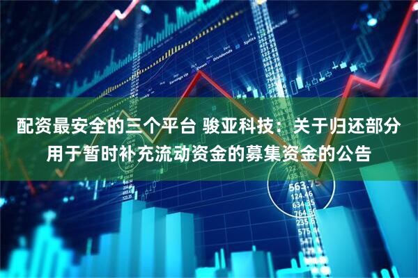 配资最安全的三个平台 骏亚科技：关于归还部分用于暂时补充流动资金的募集资金的公告